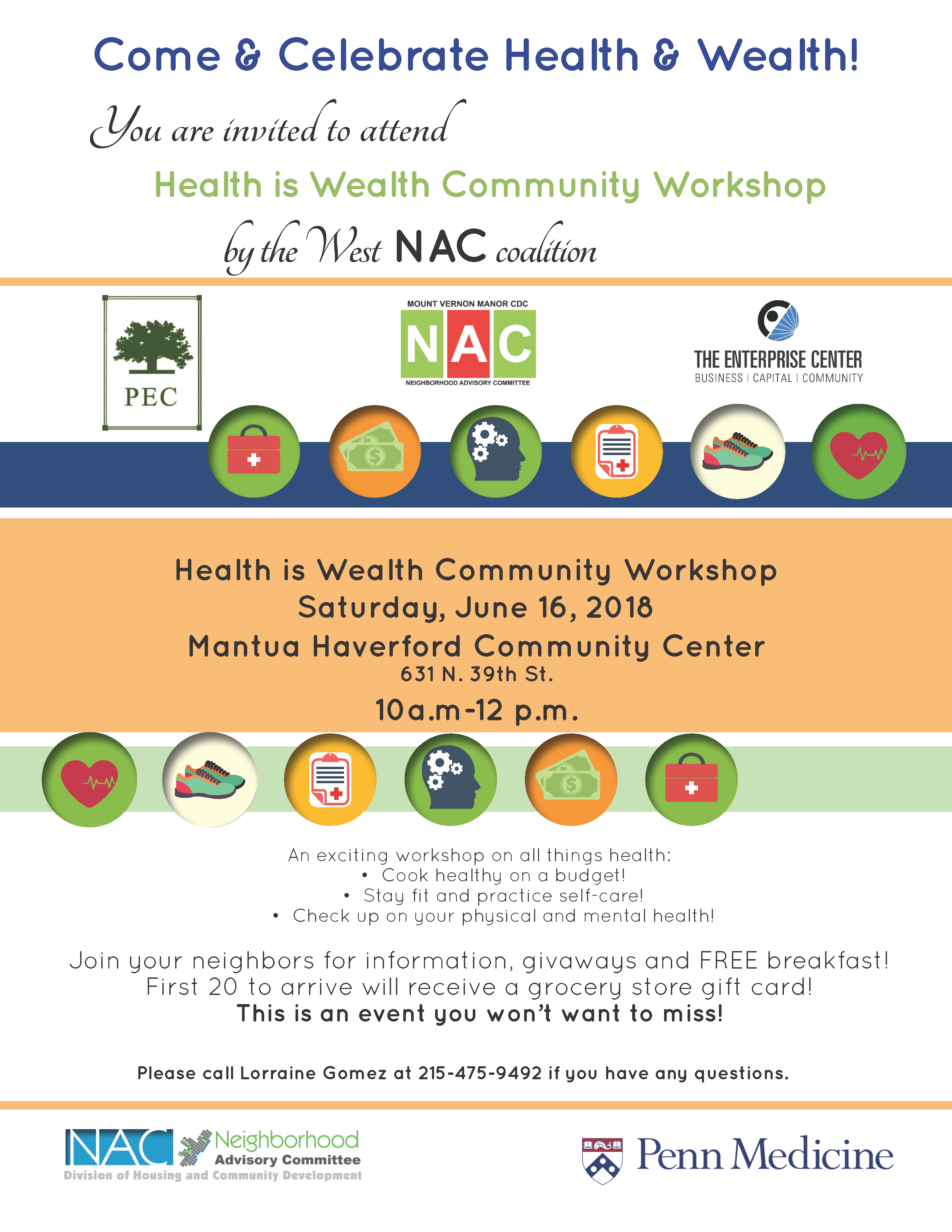Health Is Wealth Community Workshop Flyer